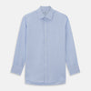 View 1 of product Turnbull & Asser's BLUE MULTI-CHECK COTTON REGULAR FIT SHIRT features a light blue check pattern, pointed collar, and white buttons—an essential classic for any men's wardrobe.