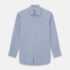 View 1 of product The Turnbull & Asser Navy Multi-Check Cotton Regular Fit Shirt features a classic pointed collar and white buttons—an essential for any men’s wardrobe—shown on a plain white background.