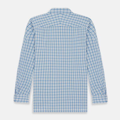 Blue Graph Overlay Check Piccadilly Shirt Image 5