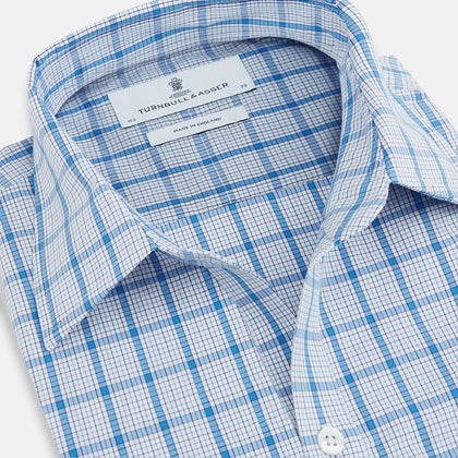 Blue Graph Overlay Check Piccadilly Shirt