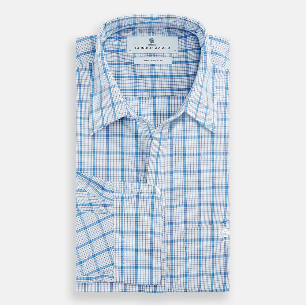 Blue Graph Overlay Check Piccadilly Shirt