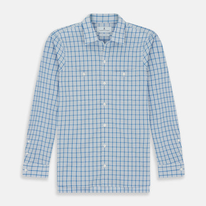 Blue Graph Overlay Check Piccadilly Shirt