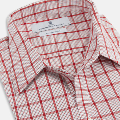 Red Graph Overlay Check Piccadilly Shirt