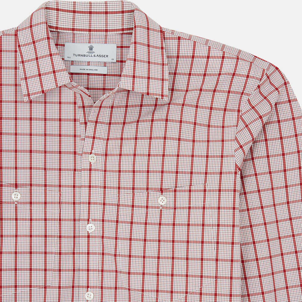 Red Graph Overlay Check Piccadilly Shirt