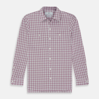 Purple Graph Overlay Check Piccadilly Shirt