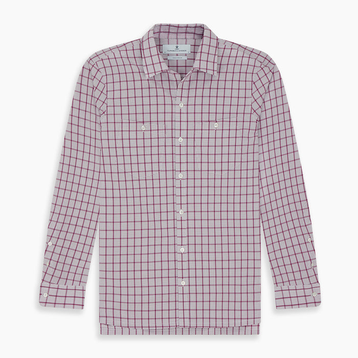 Purple Graph Overlay Check Piccadilly Shirt Image 6