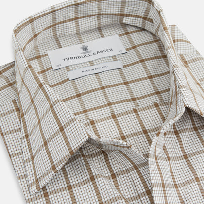 Brown Graph Overlay Check Piccadilly Shirt