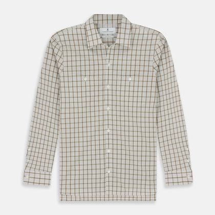 Brown Graph Overlay Check Piccadilly Shirt