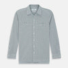 Green Graph Overlay Micro Check Piccadilly Shirt