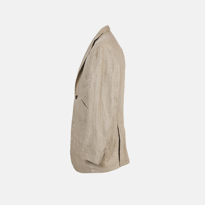 Riviera Sand Oversized Blazer in Linen Image 3