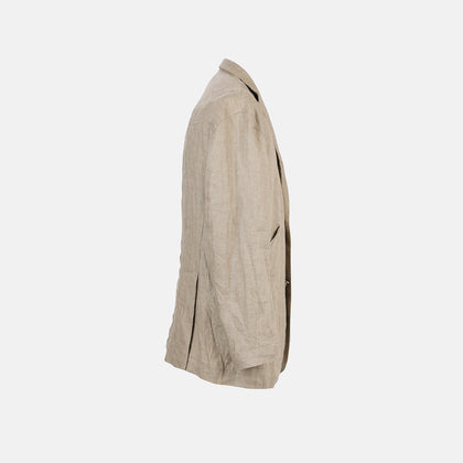 Riviera Sand Oversized Blazer in Linen Image 5