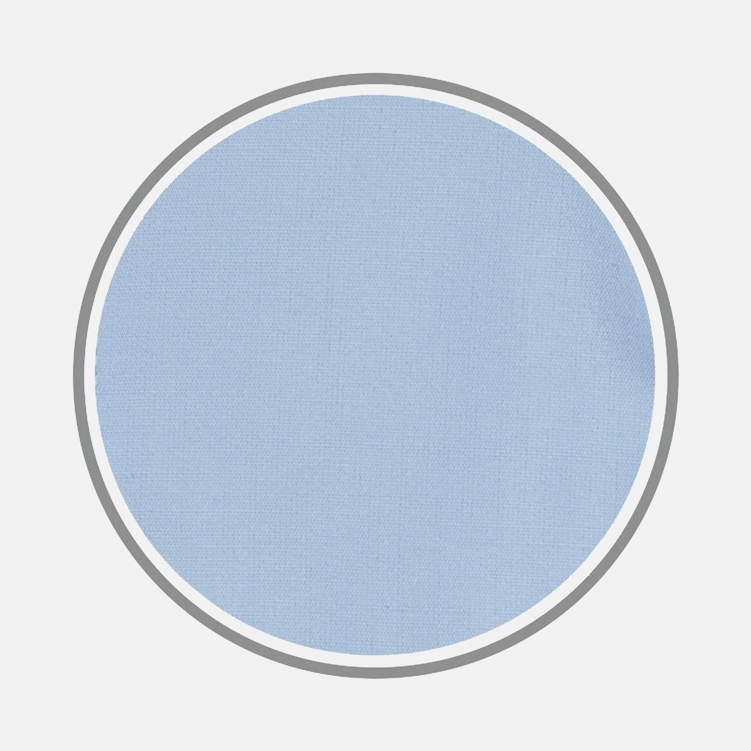 View 1 of product A close-up of Turnbull & Asser's BESPOKE FABRIC 0001 06, featuring light blue fabric with a fine texture for custom shirts, shown within a circular frame on a white background.