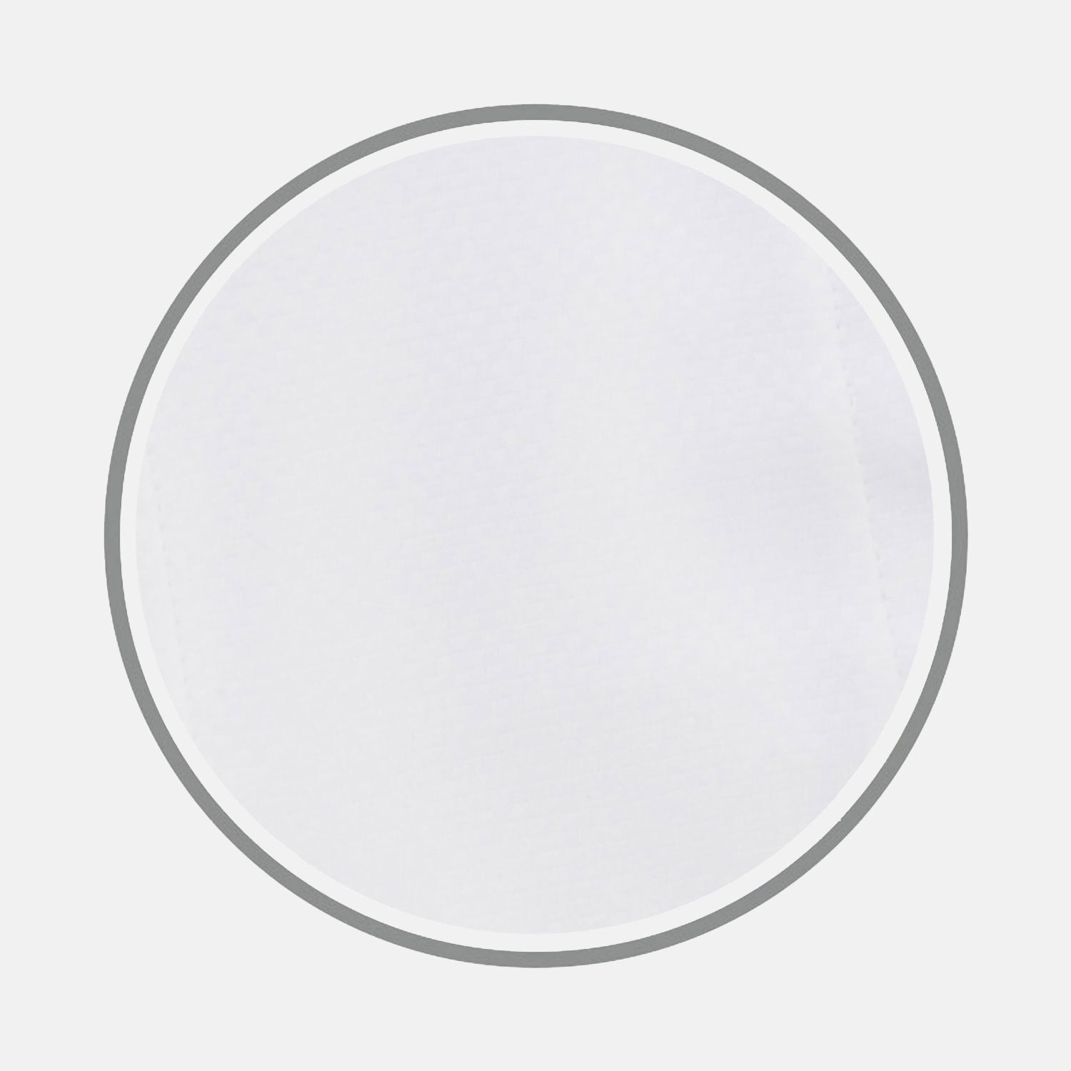View 1 of product A close-up of BESPOKE FABRIC 0008 01 by Turnbull & Asser showcases its fine white texture within a circular gray-bordered frame on a light gray background, ideal for crafting a personalized shirt.