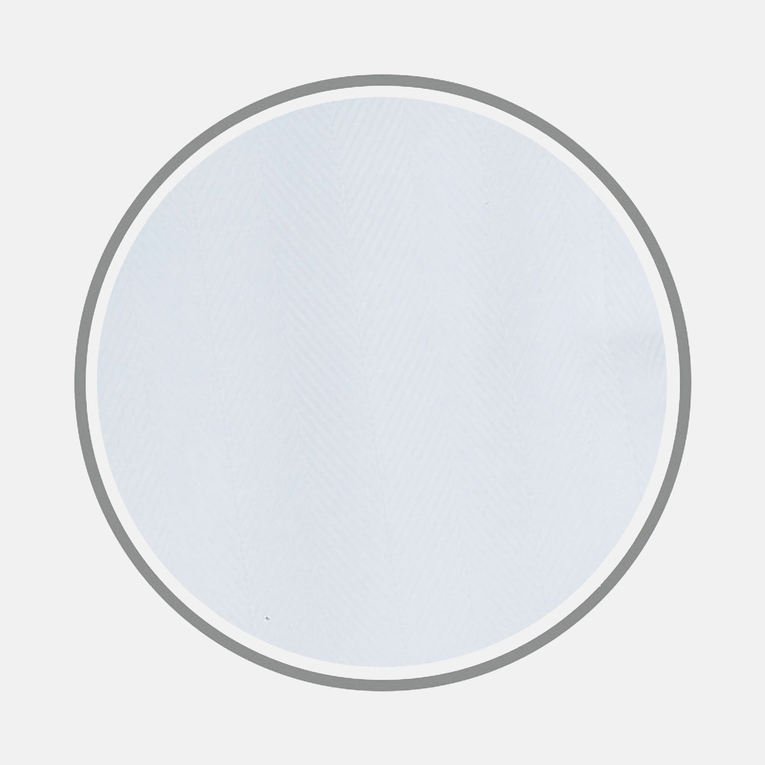 View 1 of product BESPOKE FABRIC 0010 01 by Turnbull & Asser features a white circular design with a subtle chevron pattern, thin gray border, and is set against a light gray background.