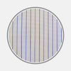 View 1 of product A circular swatch of Turnbull & Asser BESPOKE FABRIC 0069 32—white with thin vertical blue stripes, outlined in light gray—displayed on a plain white background; perfect for custom shirts.