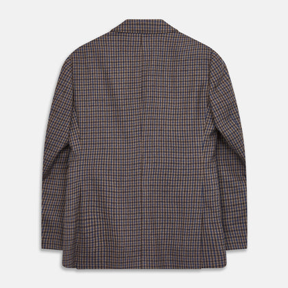 Brown & Blue Check Merino Barrington Blazer Image 4
