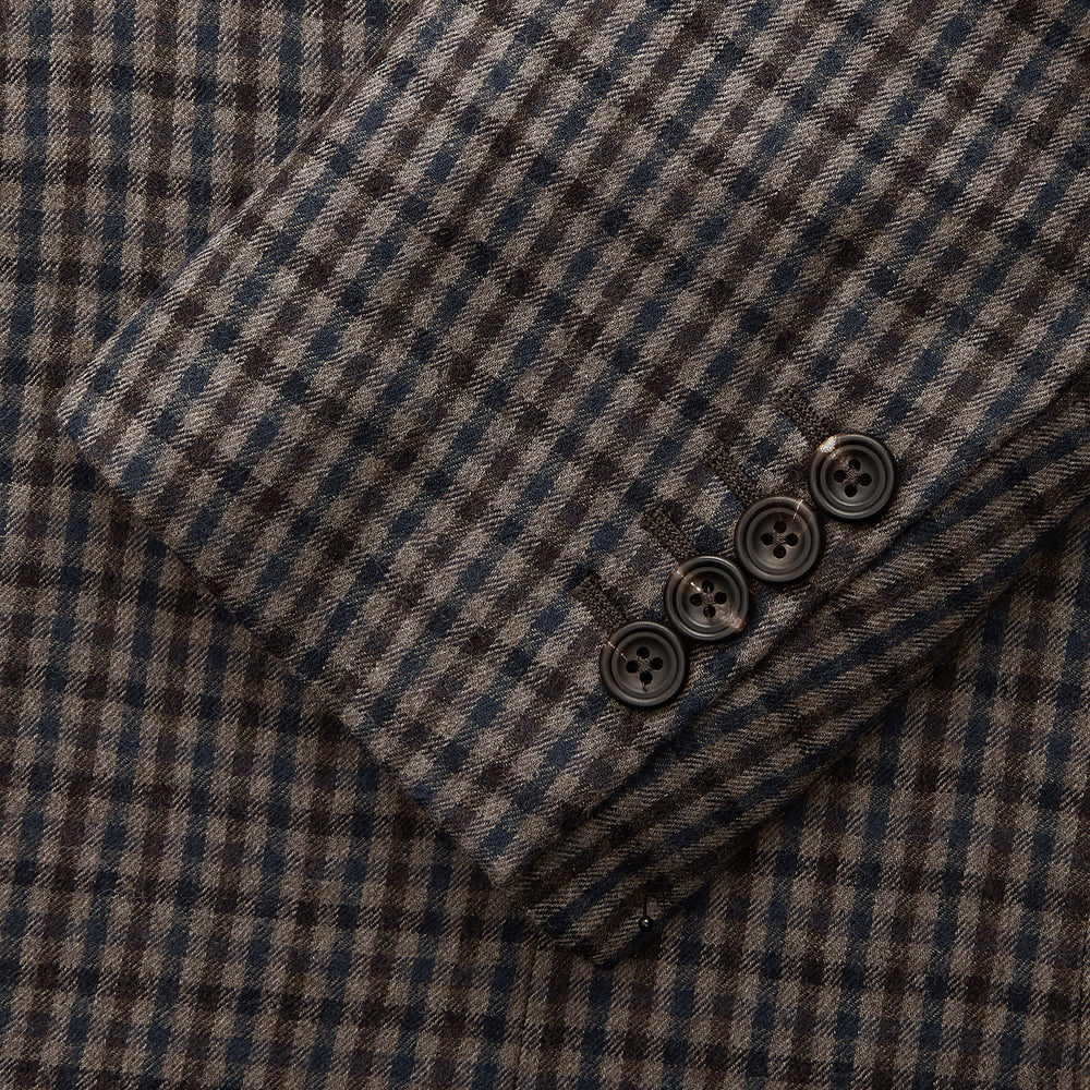 Brown & Blue Check Merino Barrington Blazer