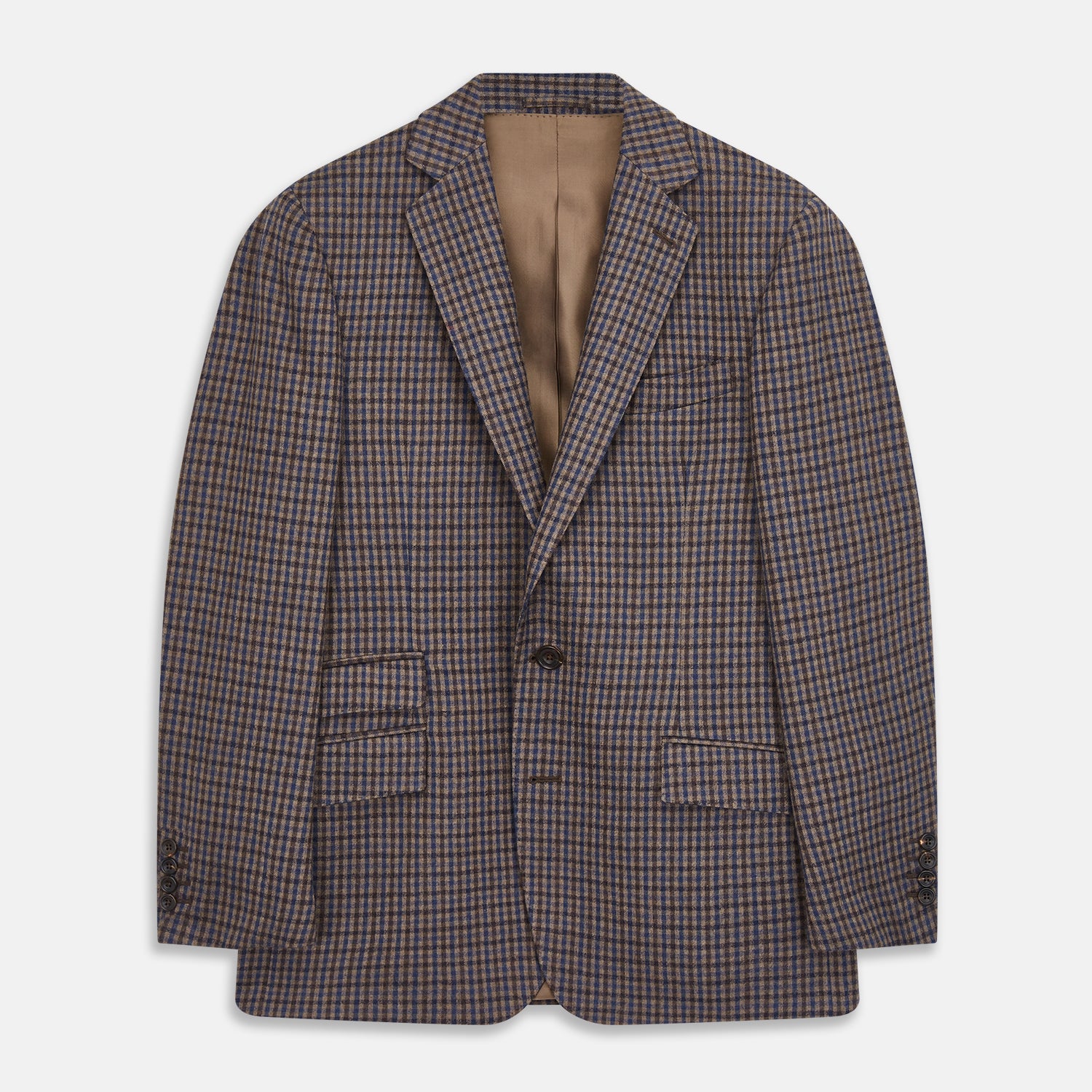 Image 2 of product Brown & Blue Check Merino Barrington Blazer