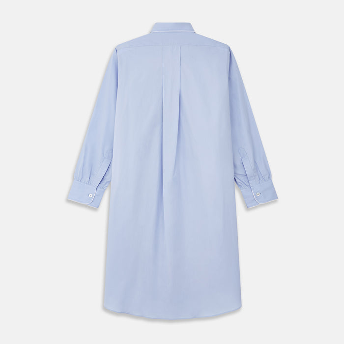 Blue Piped Sea Island Quality Cotton Nightshirt Image 4