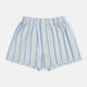 Blue and orange multi-stripe cotton boxer shorts with an elastic waistband, displayed flat on a white background—crafted in the classic style of Turnbull & Asser UK.