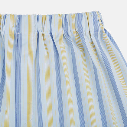 Blue and orange multi-stripe boxer shorts in cotton Image 1
