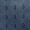 View 4 of product The Turnbull & Asser Die Another Day Circle Silk Tie, as seen on James Bond, features large dark blue ovals on a lighter blue background.