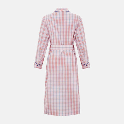 Pink Check Cotton Gown Image 1