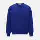 The Royal Blue long-sleeve V-neck jumper in cashmere from Turnbull & Asser UK is displayed against a white background.