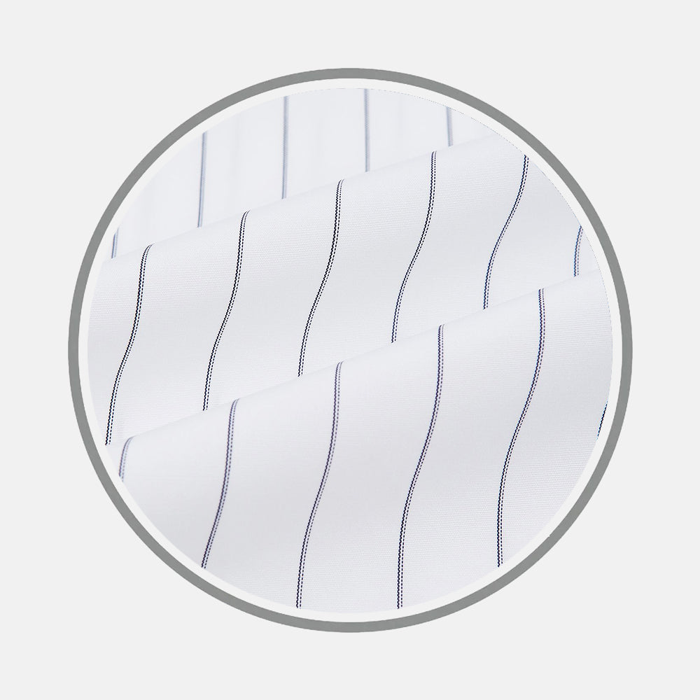 Navy Hairline Multi Stripe Fabric 19