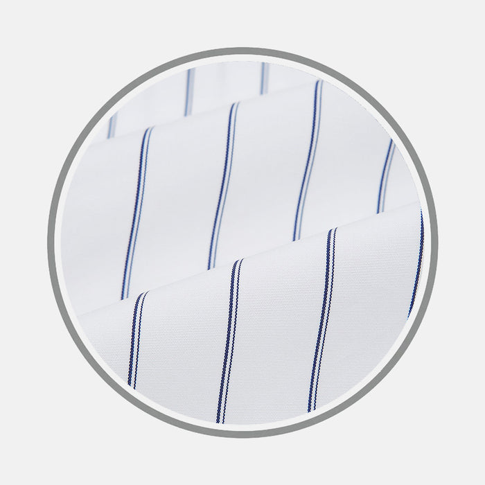 Dark Navy Double Pinstripe Fabric