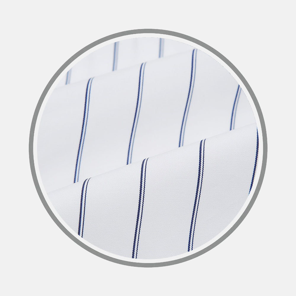 Dark Navy Double Pinstripe Fabric 19