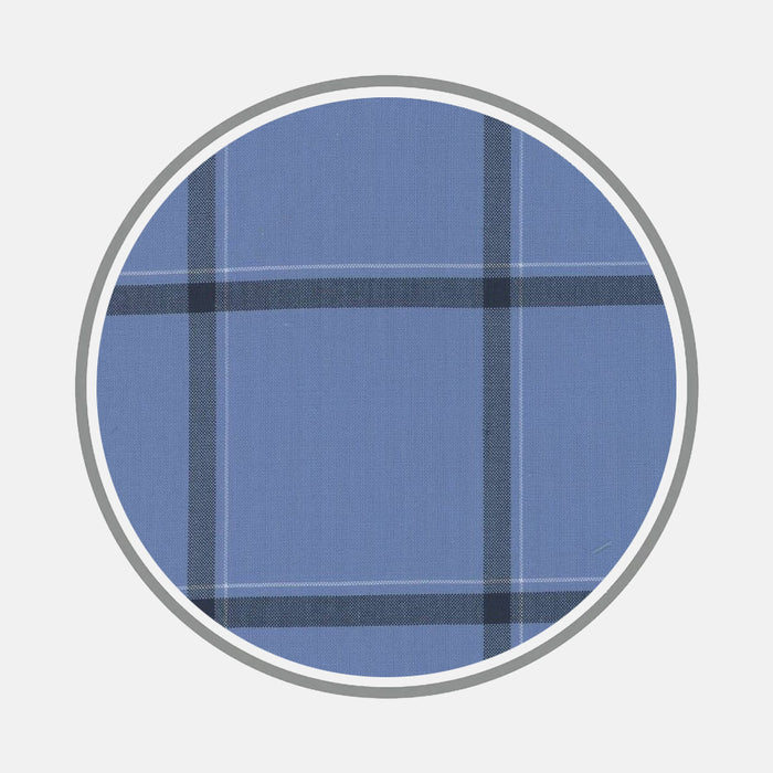 Wide Navy and Blue Check Fabric