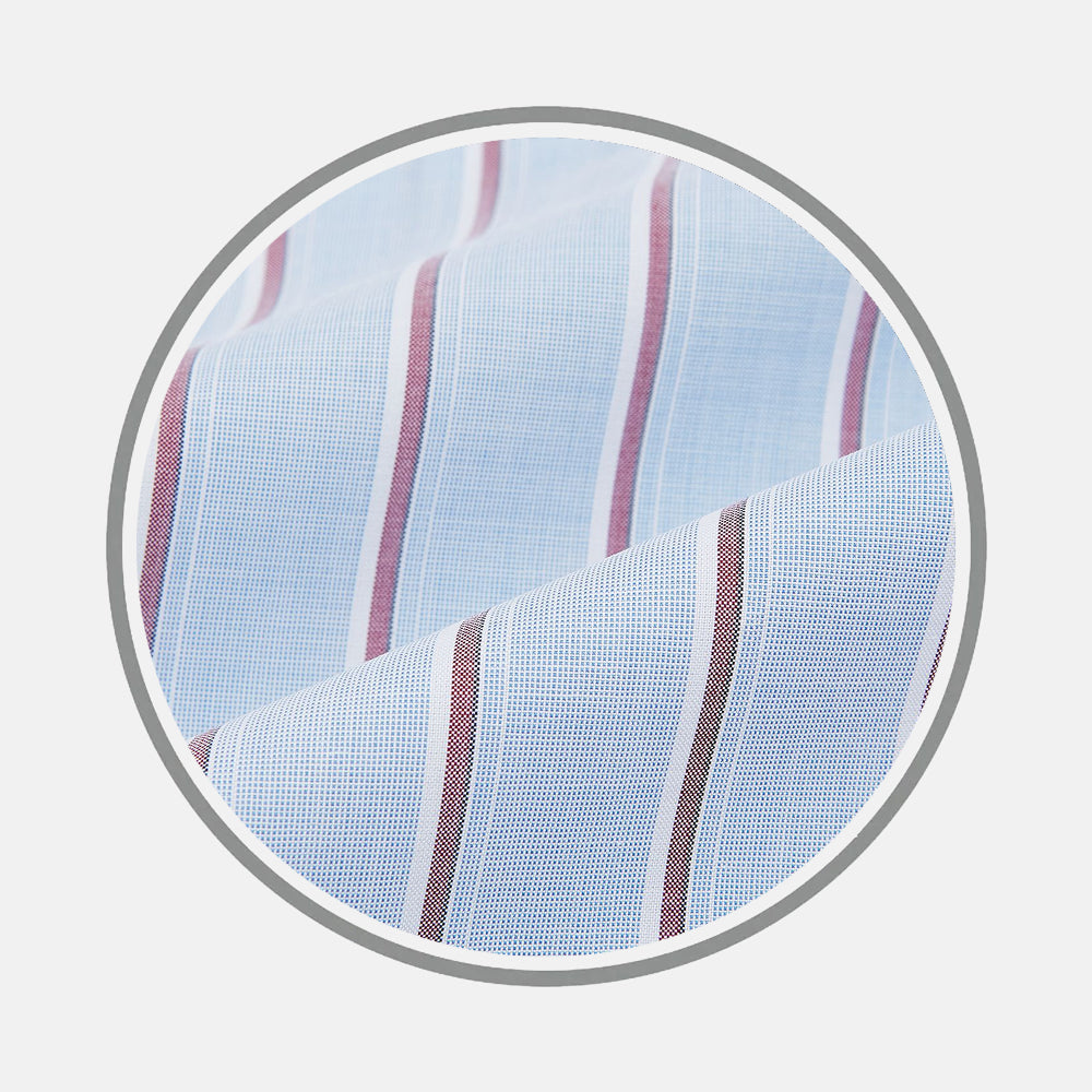 Blue and Burgundy Multi Stripe Fabric 14.5