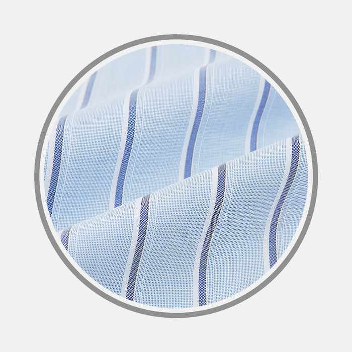Blue and Navy Multi Stripe Fabric