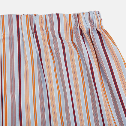 Orange and burgundy Striped cotton boxer shorts Image 1