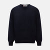 View 1 of product The Turnbull & Asser UK Black long-sleeve V-neck jumper in cashmere is displayed against a white background.