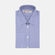 Mid Blue Gingham Check Shirt with T&A Collar and Double Cuffs