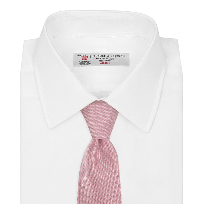 Pink Houndstooth Silk Tie Image 1