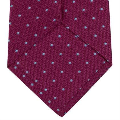 Dark Pink and Blue Spot Lace Silk Tie Image 3