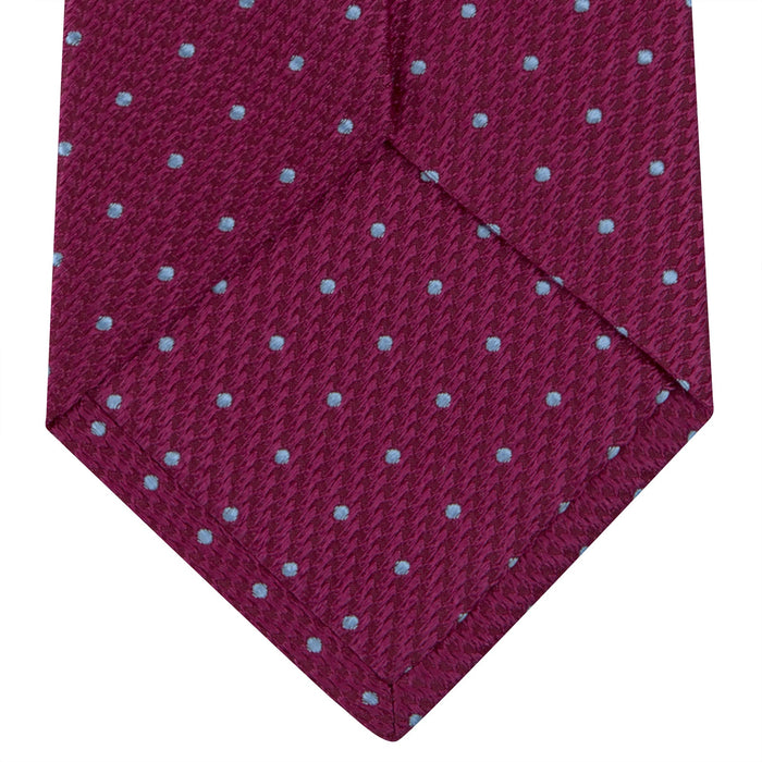Dark Pink and Blue Spot Lace Silk Tie Image 3
