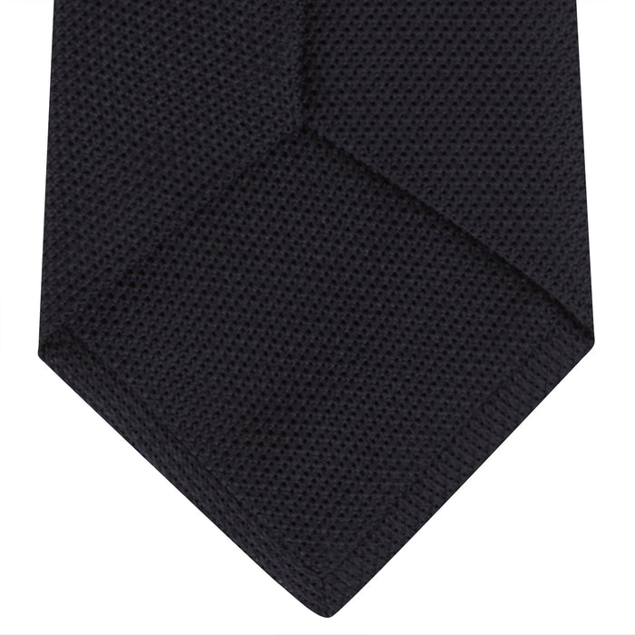 Navy Grenadine Silk Tie Image 3
