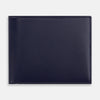 View 1 of product A Navy Blue Leather Wallet by Turnbull & Asser UK is displayed against a plain white background. This everyday accessory features a sleek, minimalist design with visible edge stitching and carefully arranged card slots inside.