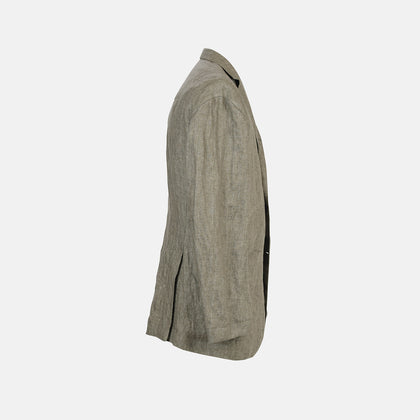 Riviera Olive Oversized Blazer in Linen Image 4