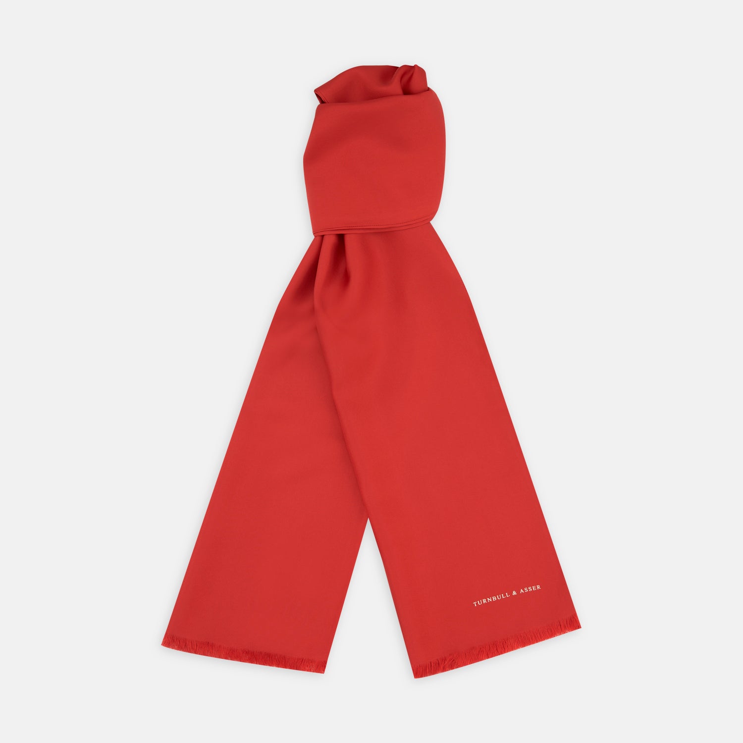 Plain Red Silk Scarf