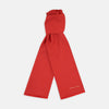 View 1 of product A Plain Red Silk Scarf by Turnbull & Asser is neatly folded and laid flat on a white background, featuring small white "Turnbull & Asser" text in one corner.