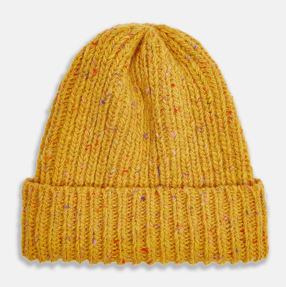 Yellow Donegal Ribbed Merino Hat