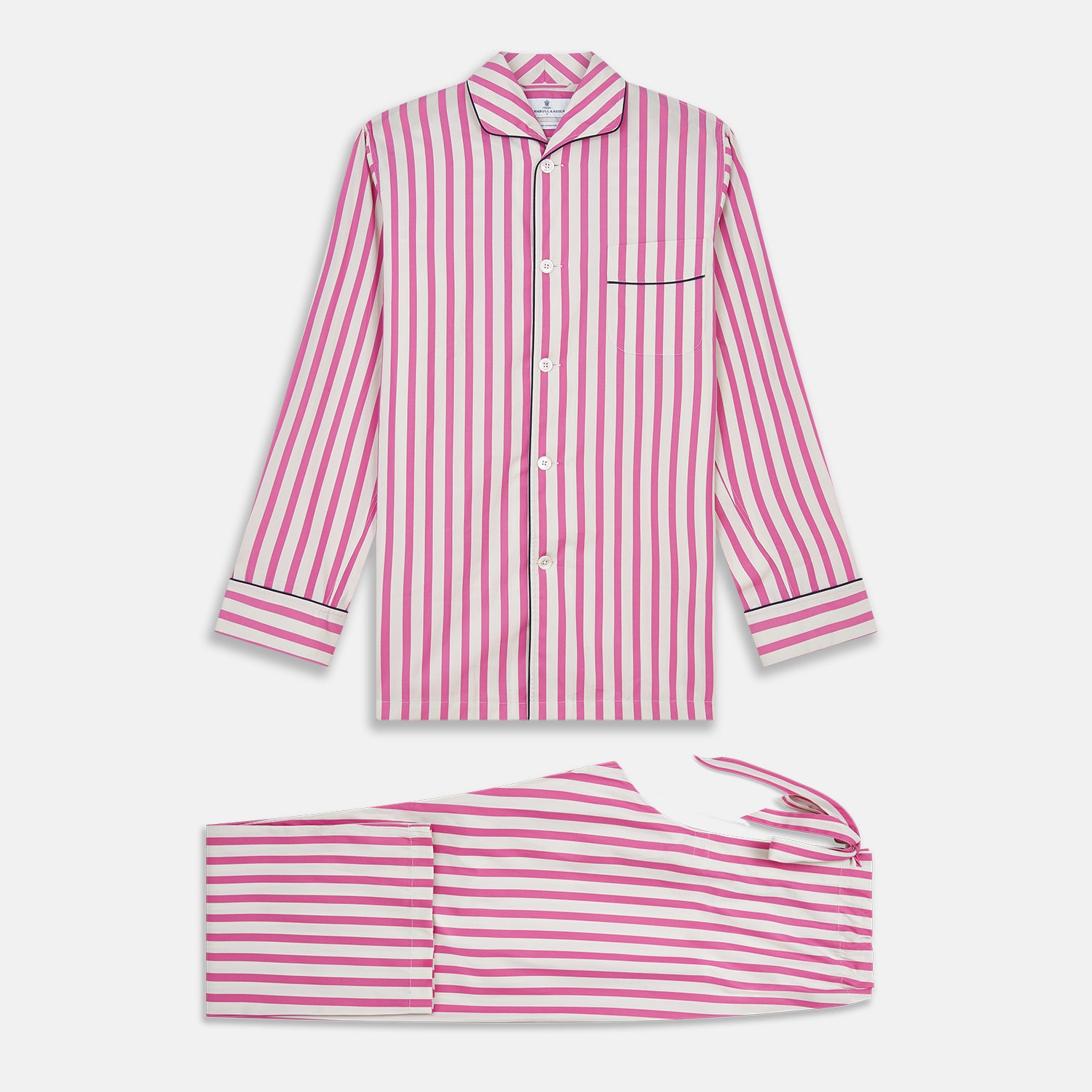 Image 1 of product Pink Candy Stripe Cotton Traditional Pyjamas