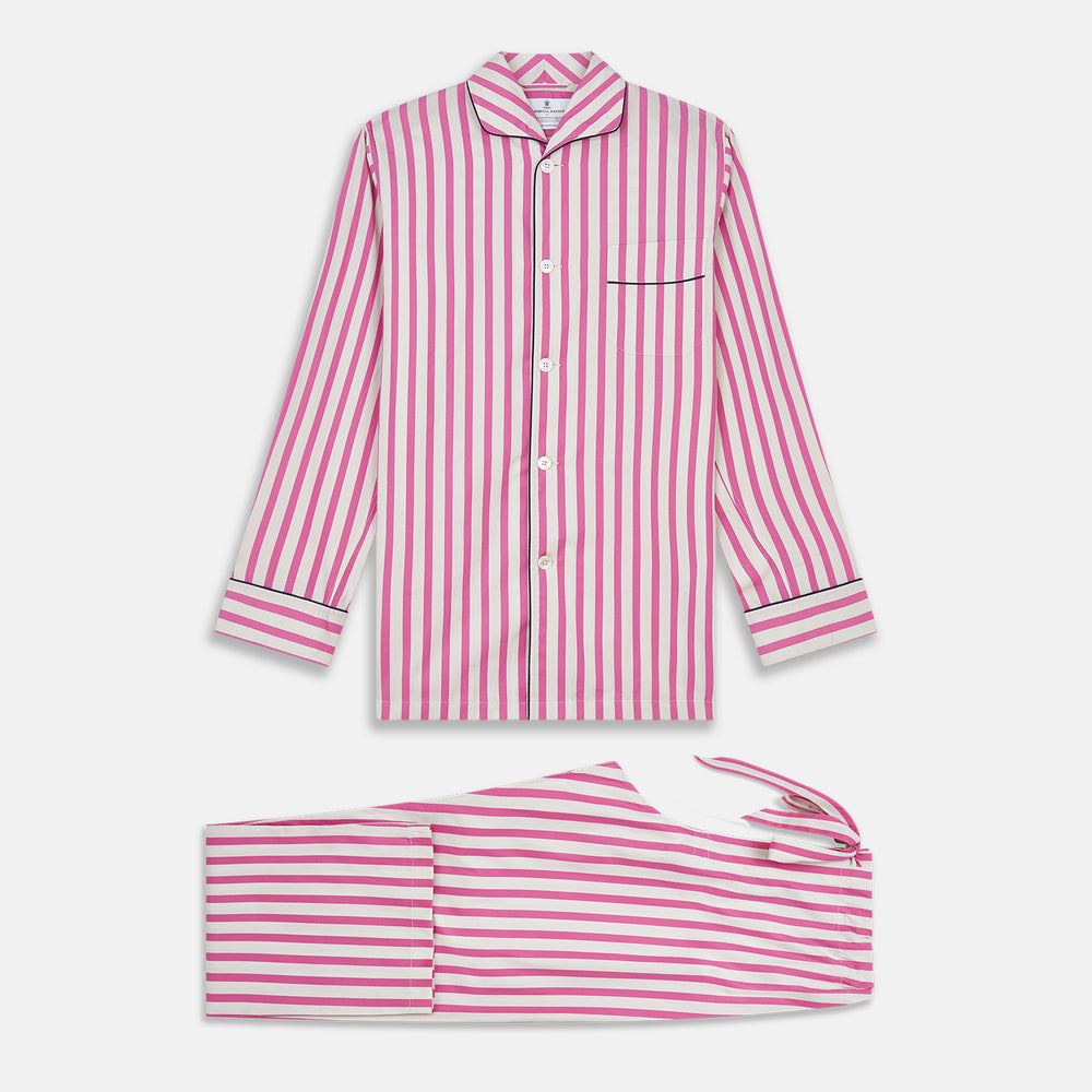 Pink Candy Stripe Cotton Traditional Pyjamas