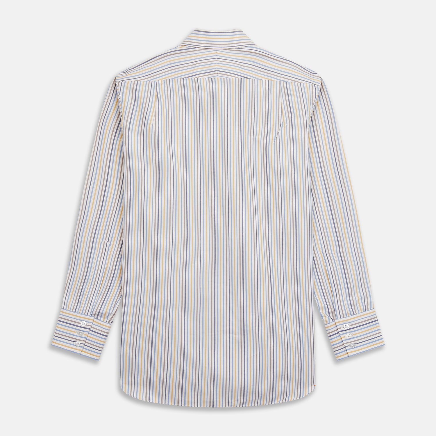 Image 5 of product Yellow Multi Stripe Regular Fit Shirt with T&A Collar and 3 Button Cuffs