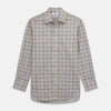 View 1 of product The Yellow Multi Check Regular Fit Shirt by Turnbull & Asser features a T&A collar and 3 button cuffs, showcased flat on a white background.